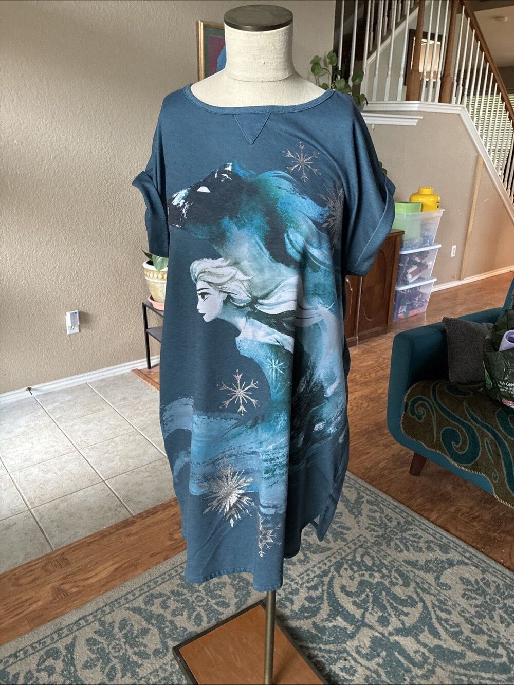 Disney Store Frozen Elsa Nightshirt Nightgown Women M/L